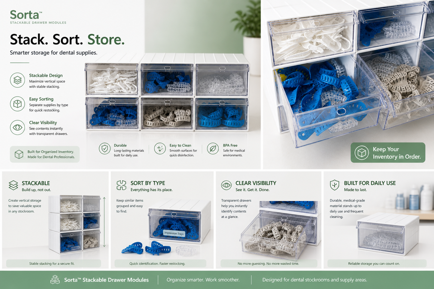 Sorta™ Stackable Drawer Modules - Dental Stockrooms