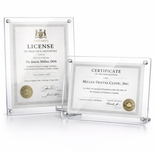 Clear Acrylic Certificate Display Frame